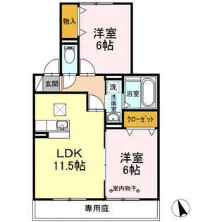 コットンハウス【102号室】の間取り