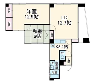 タウンズ幅下【3階】の間取り