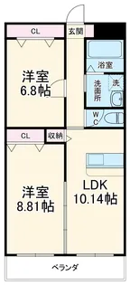 キャッスルヒルズ【402号室】の間取り