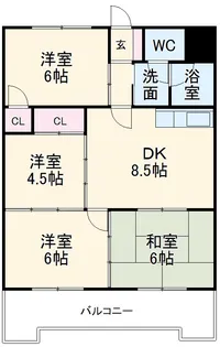 ディアコート上脇【101号室】の間取り