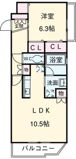 CASSIA車道【1504号室】の間取り