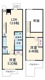 ビライシイ【5階】の間取り