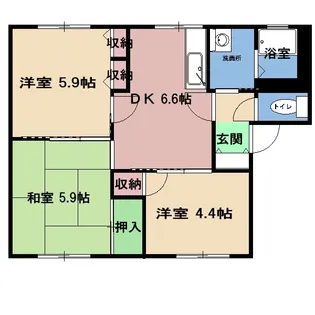 シャルム天台【1階】の間取り