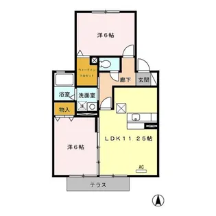 グレースハイム六の坪【1階】の間取り