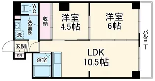 茶屋ヶ坂コータース 【703号室】の間取り