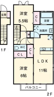 プリムローズ【201号室】の間取り