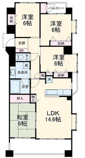 モアグレース比良【3階】の間取り