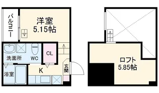 ガンマ大野木【2階】の間取り