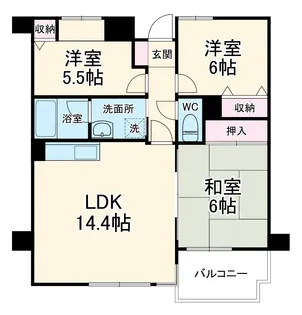 アークフィールズ市川【5階】の間取り