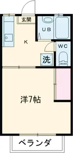 カツザワコーポC【1階】の間取り