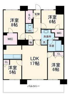 ロイヤルパークスERささしま SOUTH【18階】の間取り