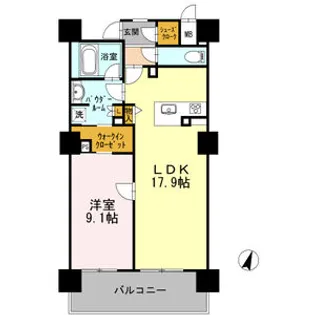ロイヤルパークスERささしま SOUTH【919号室】の間取り