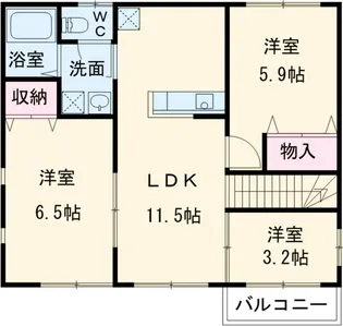 サザンクロスB棟【2階】の間取り