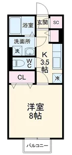 メゾンドマロン【1階】の間取り