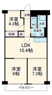 アミティーもえぎ野【2階】の間取り