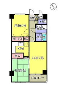 パルコートイイダ【4階】の間取り