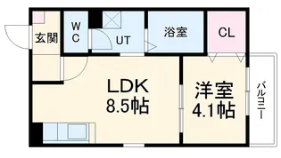 レガーロ志賀本通【1階】の間取り