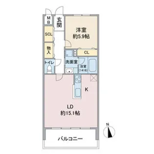 ラトゥール代官町EAST【202号室】の間取り