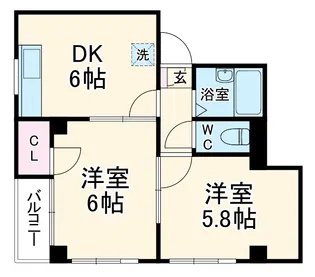 サングリーン入船【2階】の間取り