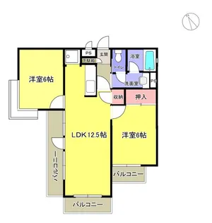 ツインコートたちばな台W【203号室】の間取り
