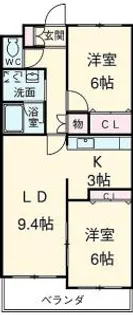 ベルコリンもえぎ野【1階】の間取り
