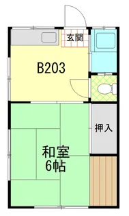 港南ハイツB【203号室】の間取り