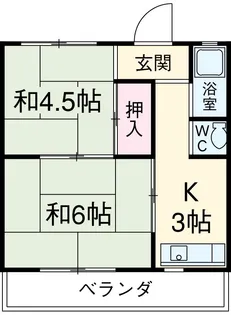扇ハイツ【202号室】の間取り