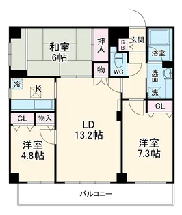 コスモプラザ行徳【1階】の間取り