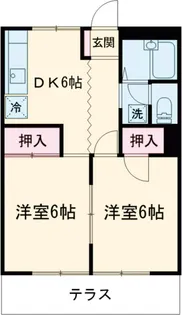 ハイツニュータマA【1階】の間取り