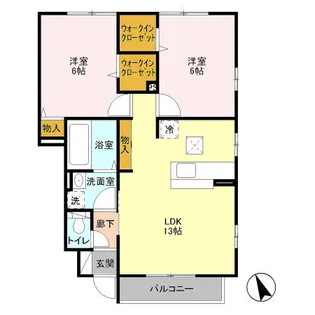 ローズコート・H D棟【1階】の間取り