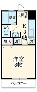 サンハイムミヤタA【105号室】の間取り