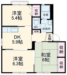 グレースガーデニアⅡ【102号室】の間取り