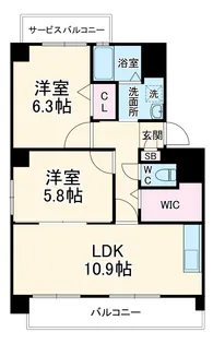 ソレアードゆう【1階】の間取り
