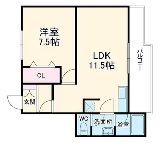 松原マンション【4階】の間取り