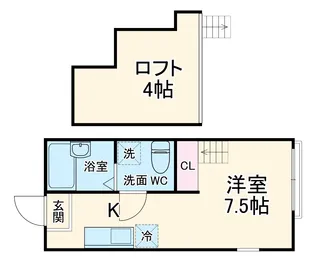 ハーミットクラブハウス和田町【101号室】の間取り
