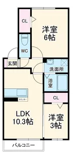 ル・クラージュ【1階】の間取り