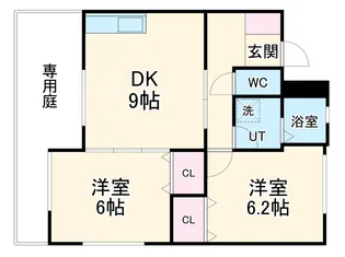 クワトロ【101号室】の間取り
