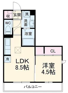 アメニティーコート【101号室】の間取り