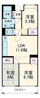 ライネスハイムⅡ【303号室】の間取り