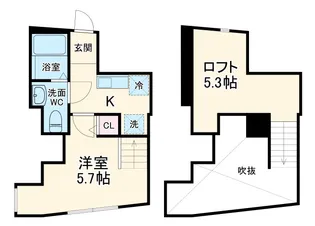 ウェルコーポ宿河原【2階】の間取り