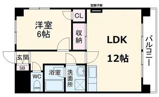 エクスクリエ上脇【4A号室】の間取り