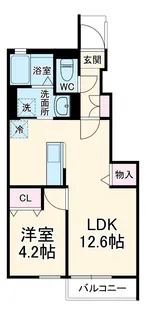デュラ・カーサ根光Ⅱ【1階】の間取り