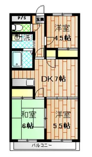ロイヤルマンション中西【2階】の間取り