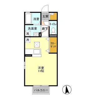 レセンテ新田原Ⅰ【1階】の間取り