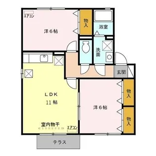 ロイヤルコリーヌC【1階】の間取り