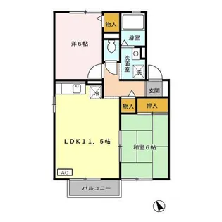ラフィーネ安野 B【1階】の間取り