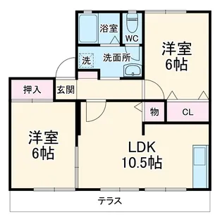 GLAY【B-102号室】の間取り