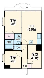 レジダンスボヌール籠原【3階】の間取り