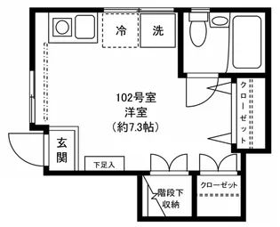DENアパート三ノ輪【1階】の間取り
