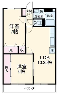 ジョウエイ別府【2階】の間取り
